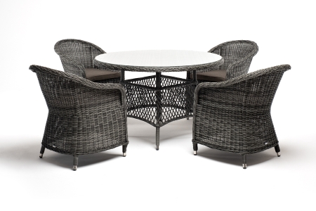 "Равенна" обеденная группа плетеная, цвет графит