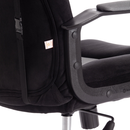 Кресло DRIVER флок и ткань, черный и серый